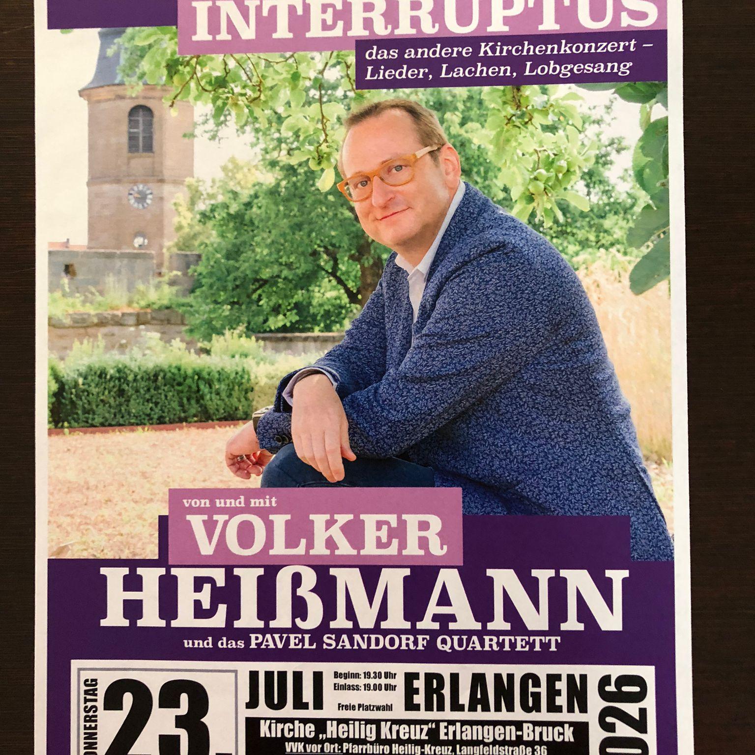 Werbeplatkat für Konzert von Volker Heißmann